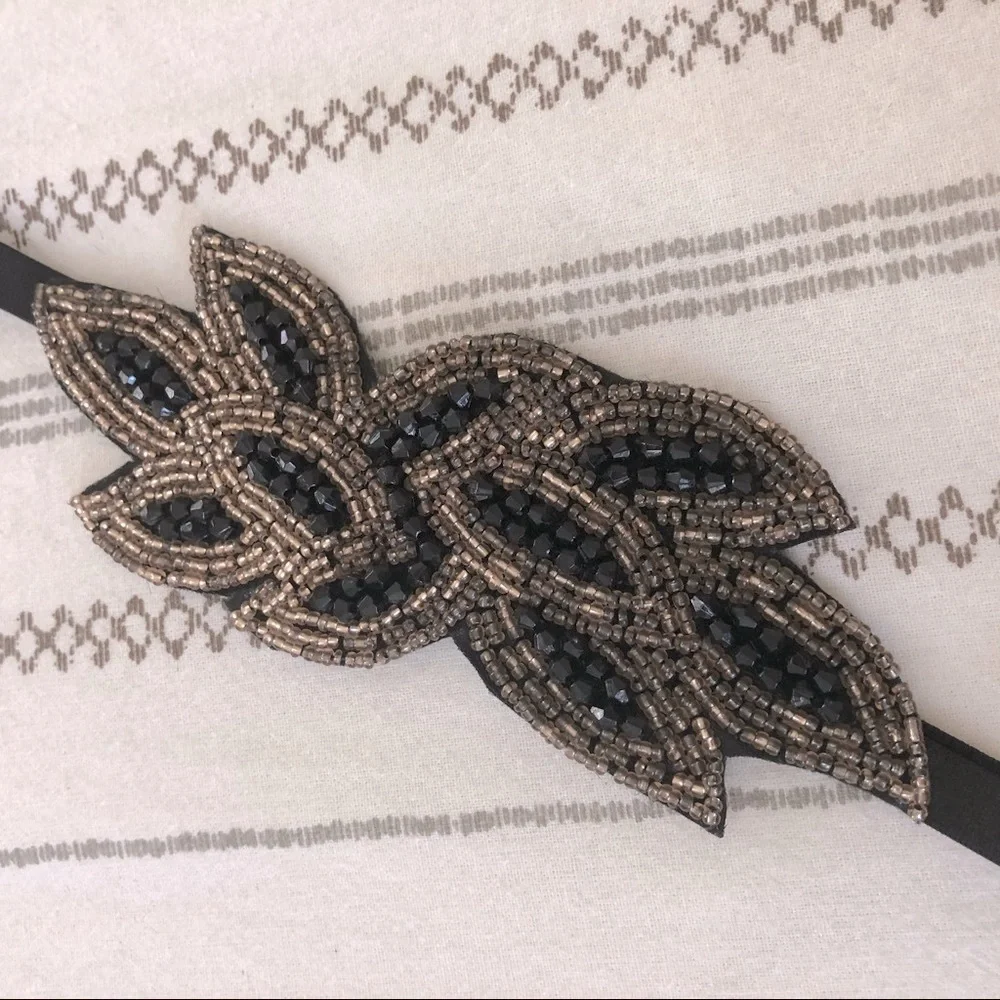 Beaded Floral Side Piece Headband Hair Piece